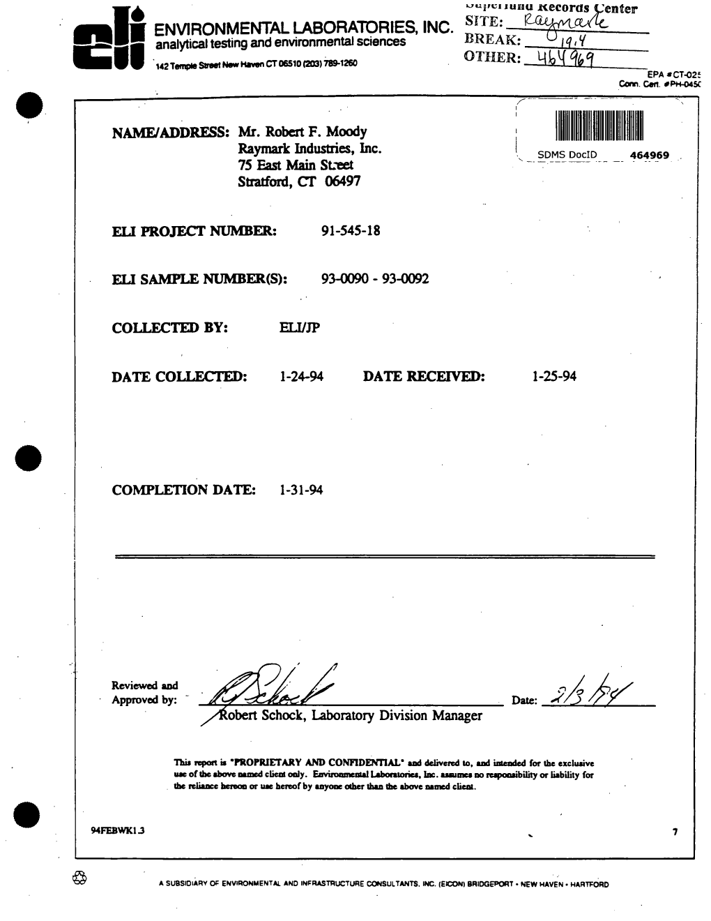 (Rcra) Facility Investigation Report, Section 3013 Order