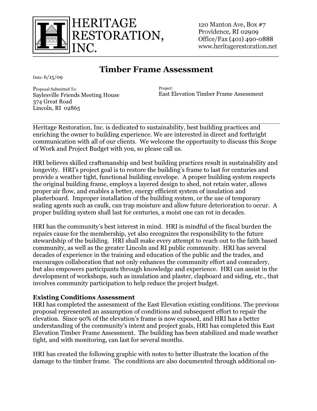 Timber Frame Assessment