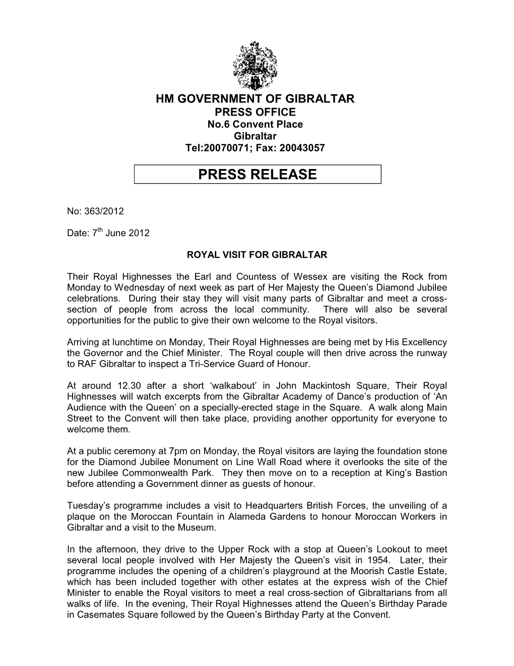 Press Release