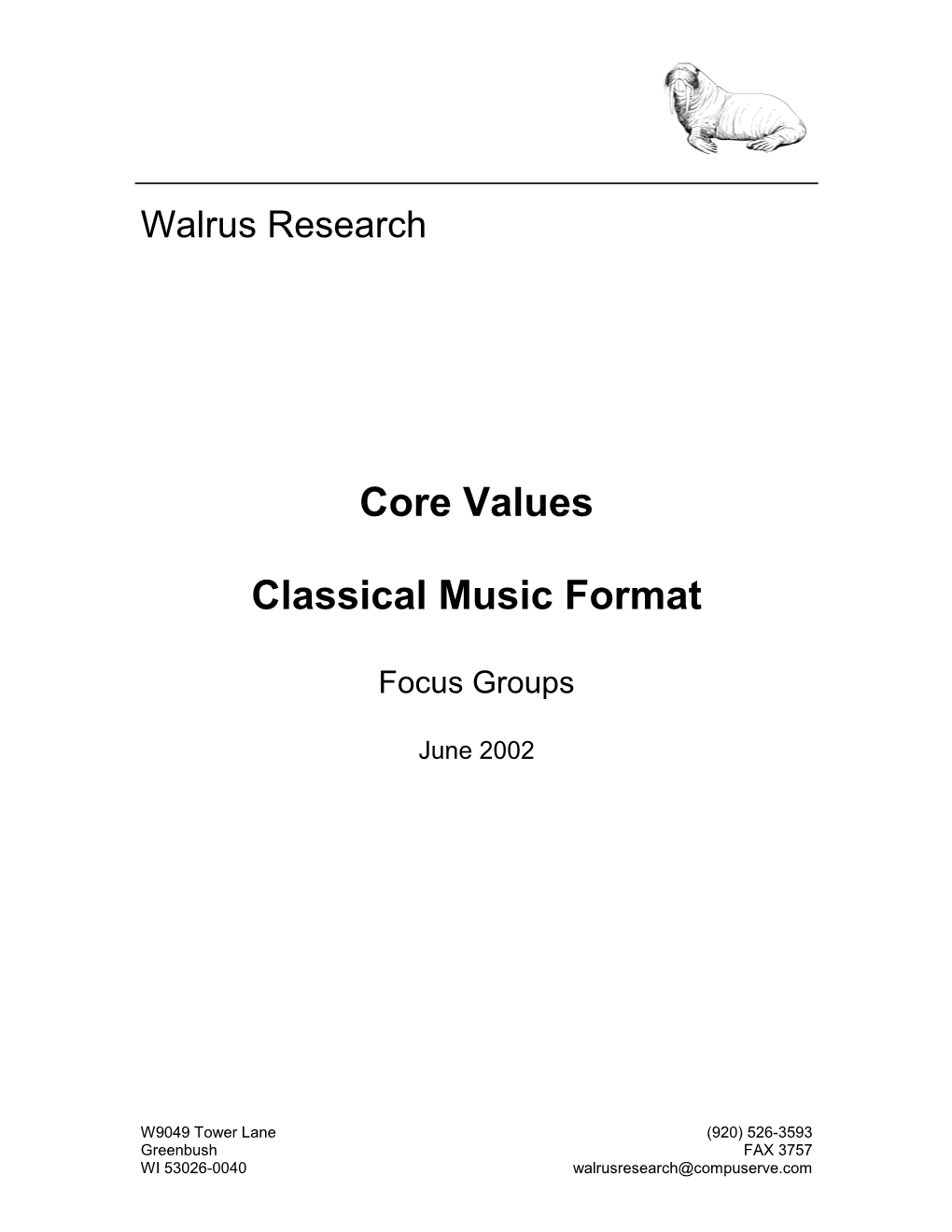 Core Values Classical Music Format