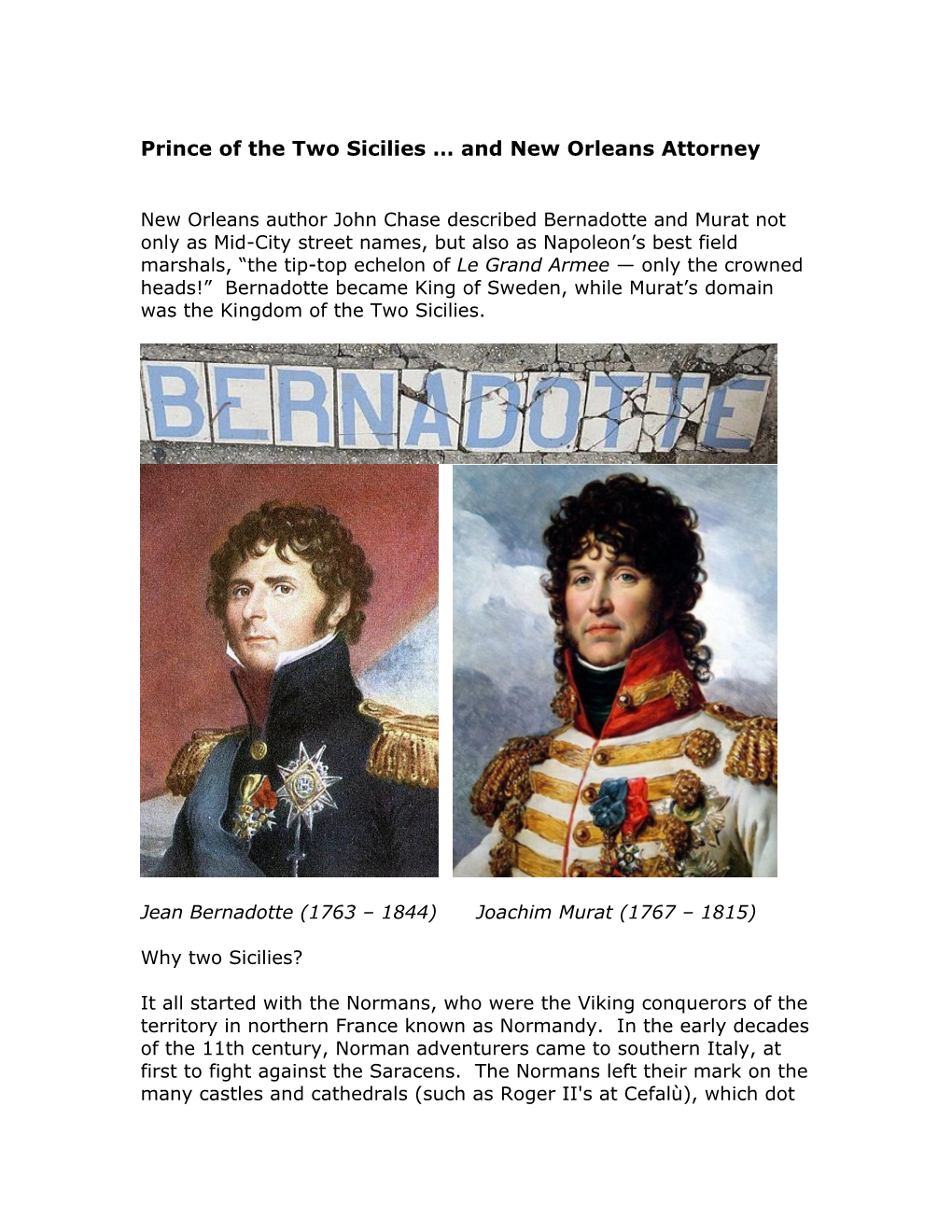 Prince of the Two Sicilies … and New Orleans Attorney