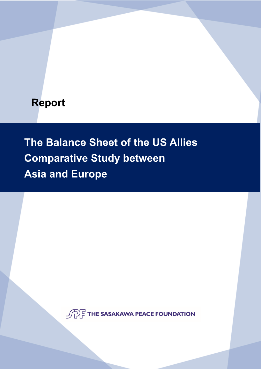 Report the Balance Sheet of the US Allies Comparative Study Between