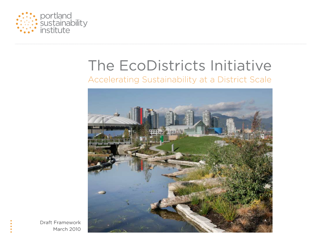 The Ecodistricts Initiative Accelerating Sustainability at a District Scale