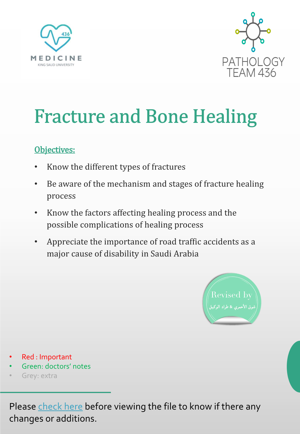 Fracture and Bone Healing