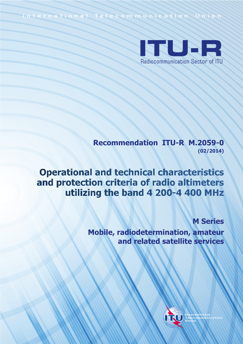 Recommendation ITU-R M.2059-0 (02/2014)