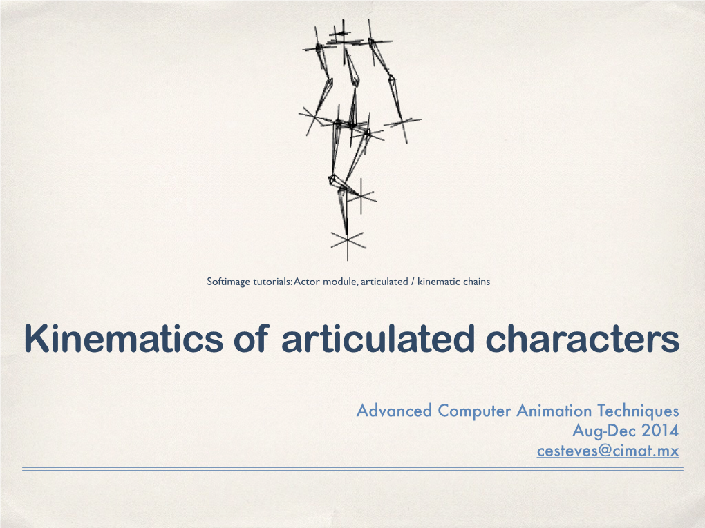 Kinematics of Articulated Characters