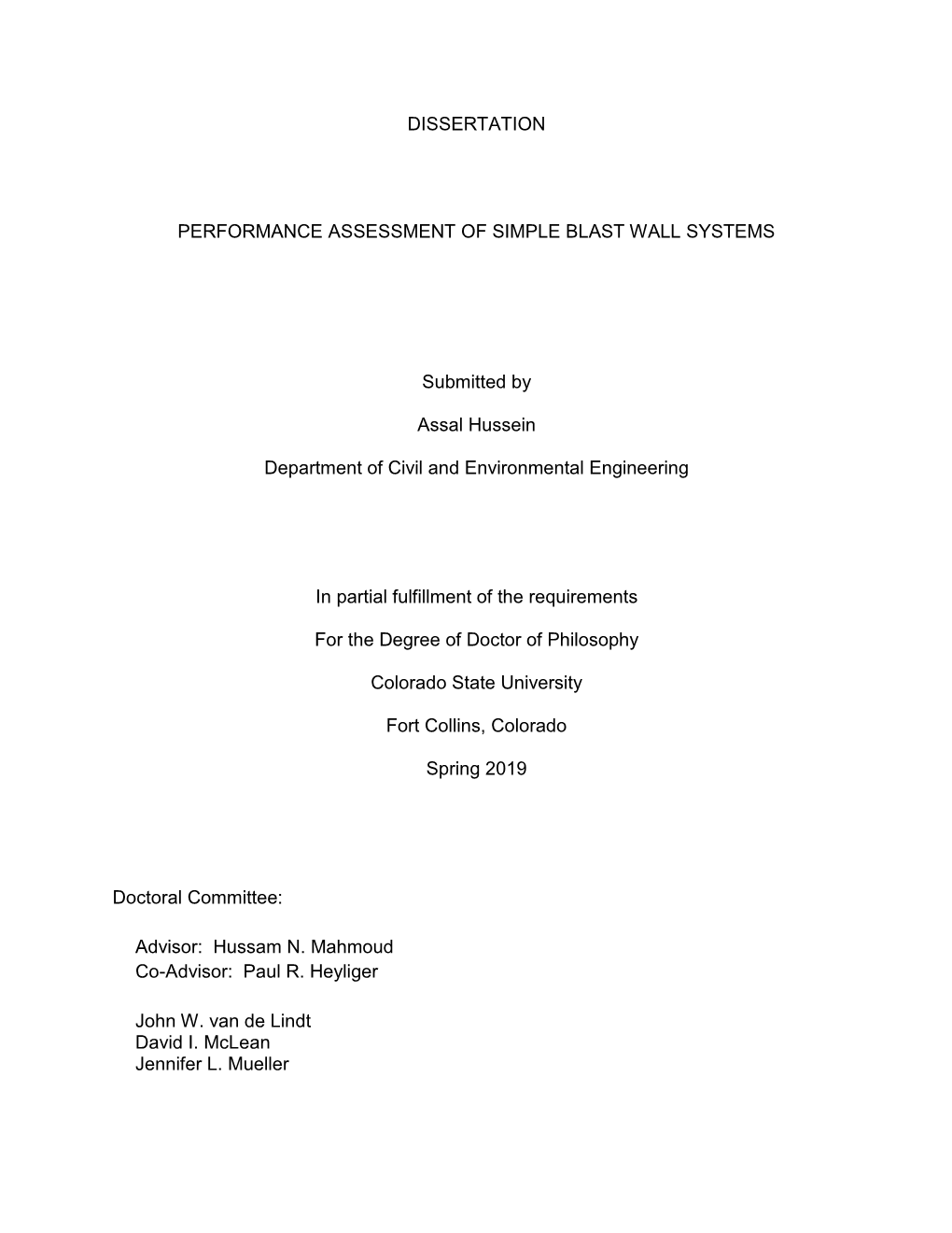 Dissertation Performance Assessment of Simple Blast