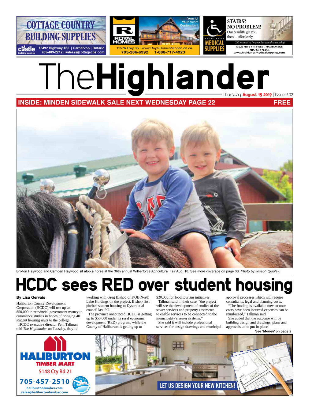 HCDC Sees RED Over Student Housing by Lisa Gervais Working with Greg Bishop of KOB North $20,000 for Food Tourism Initiatives