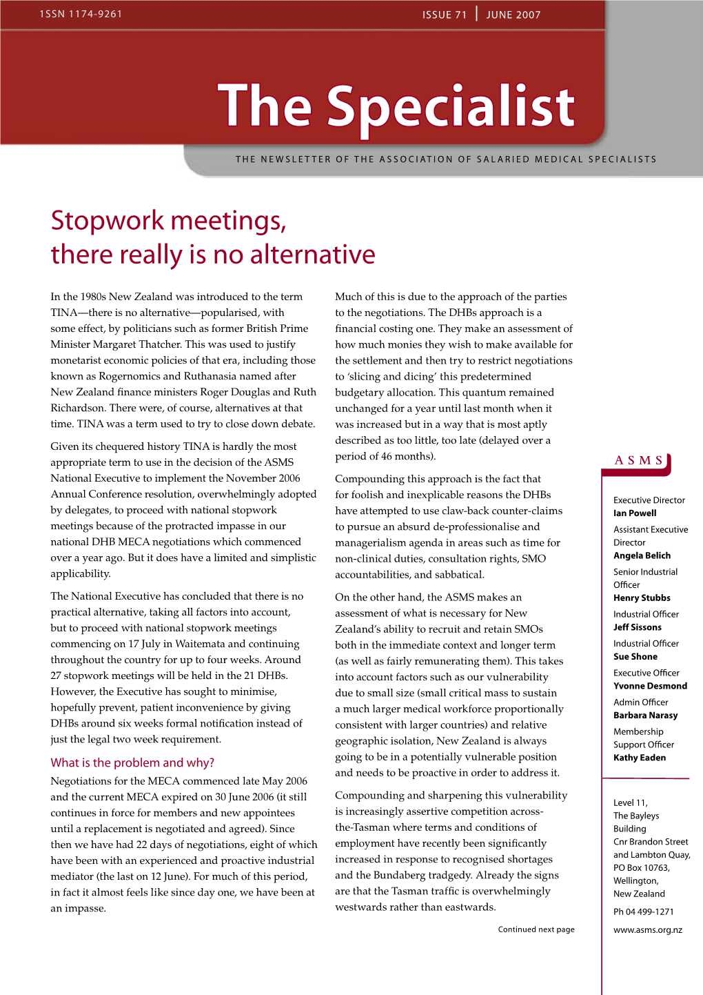 Stopwork Meetings, There Really Is No Alternative