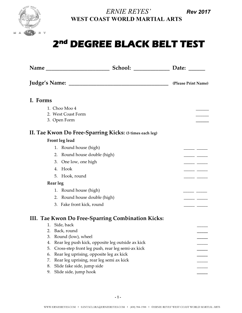 2Nd DEGREE BLACK BELT TEST