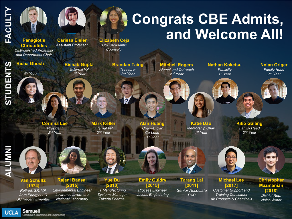 Congrats CBE Admits, and Welcome All!