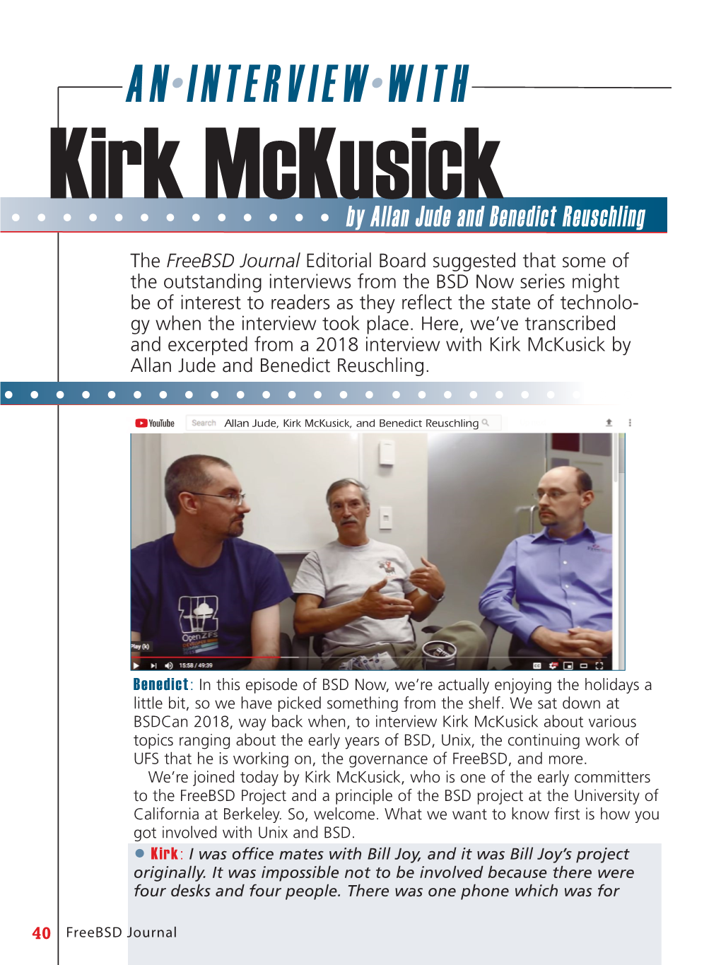An Interview with Kirk Mckusick