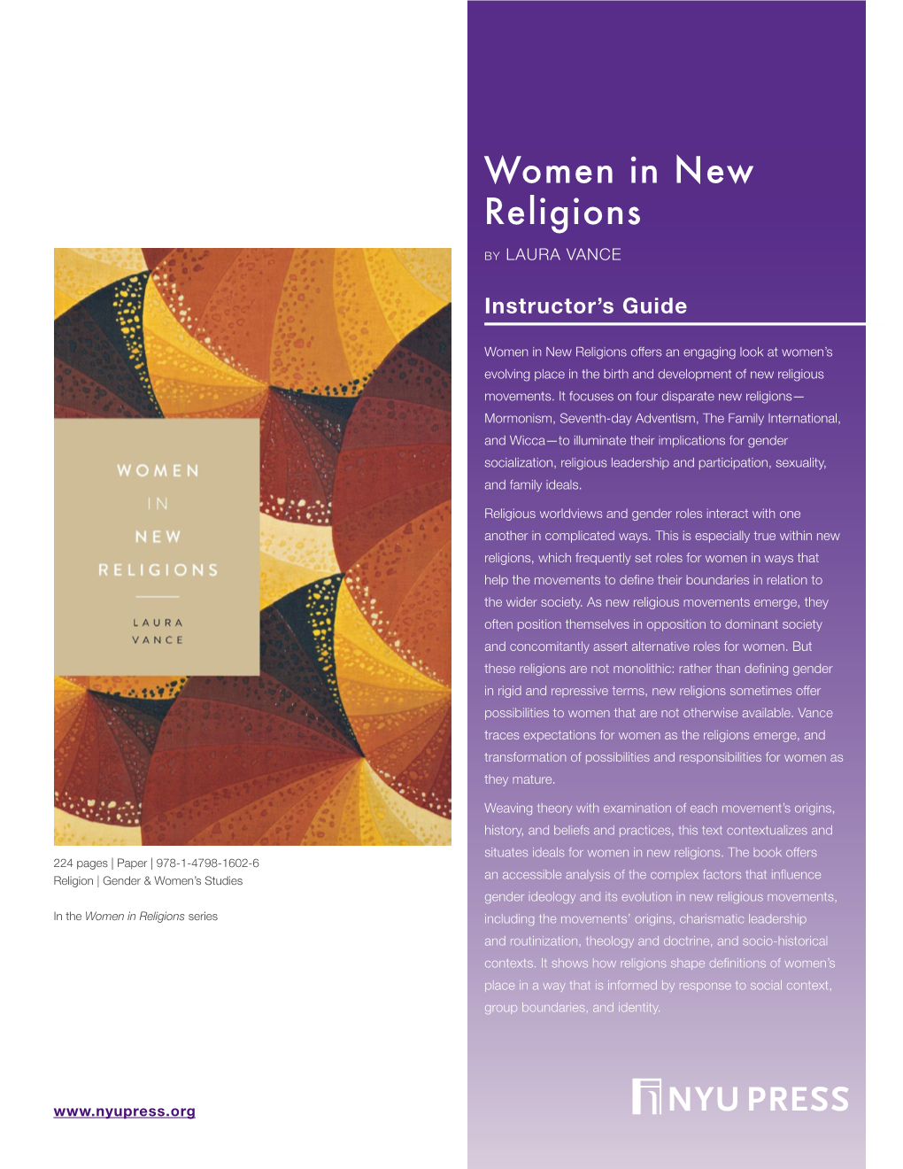 NYUPRESS Women in New Religions