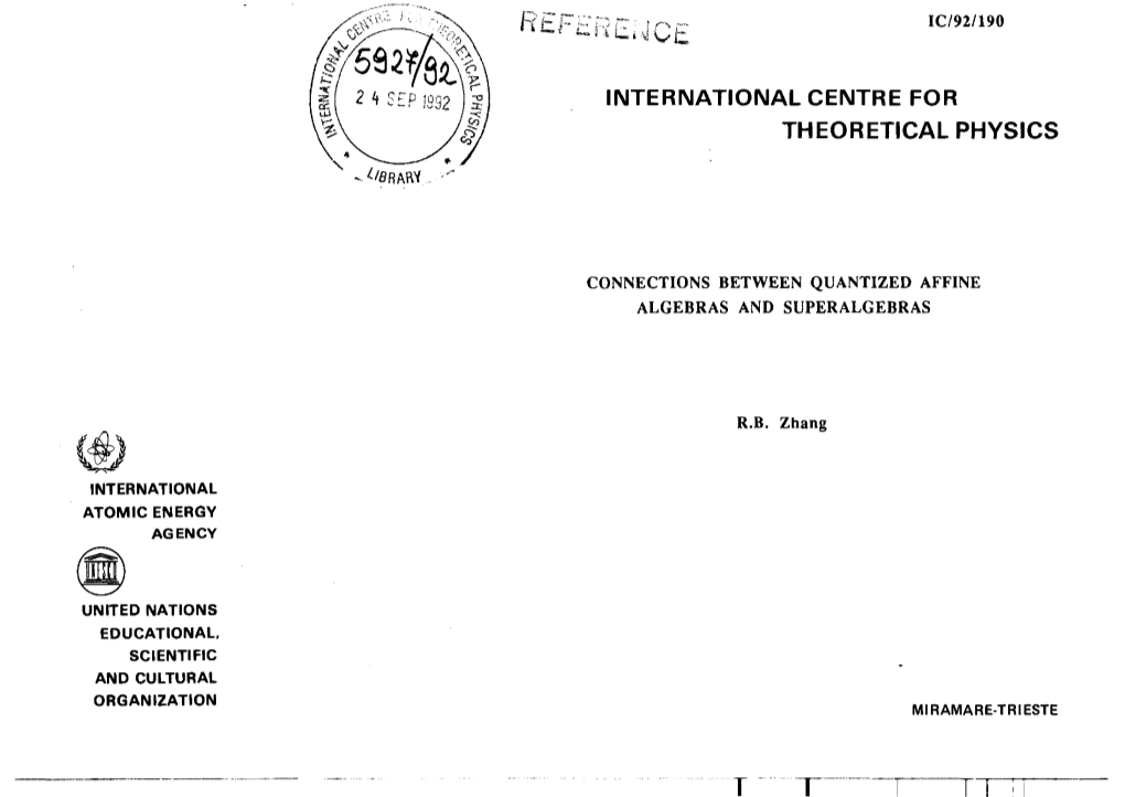 International Centre for Theoretical Physics