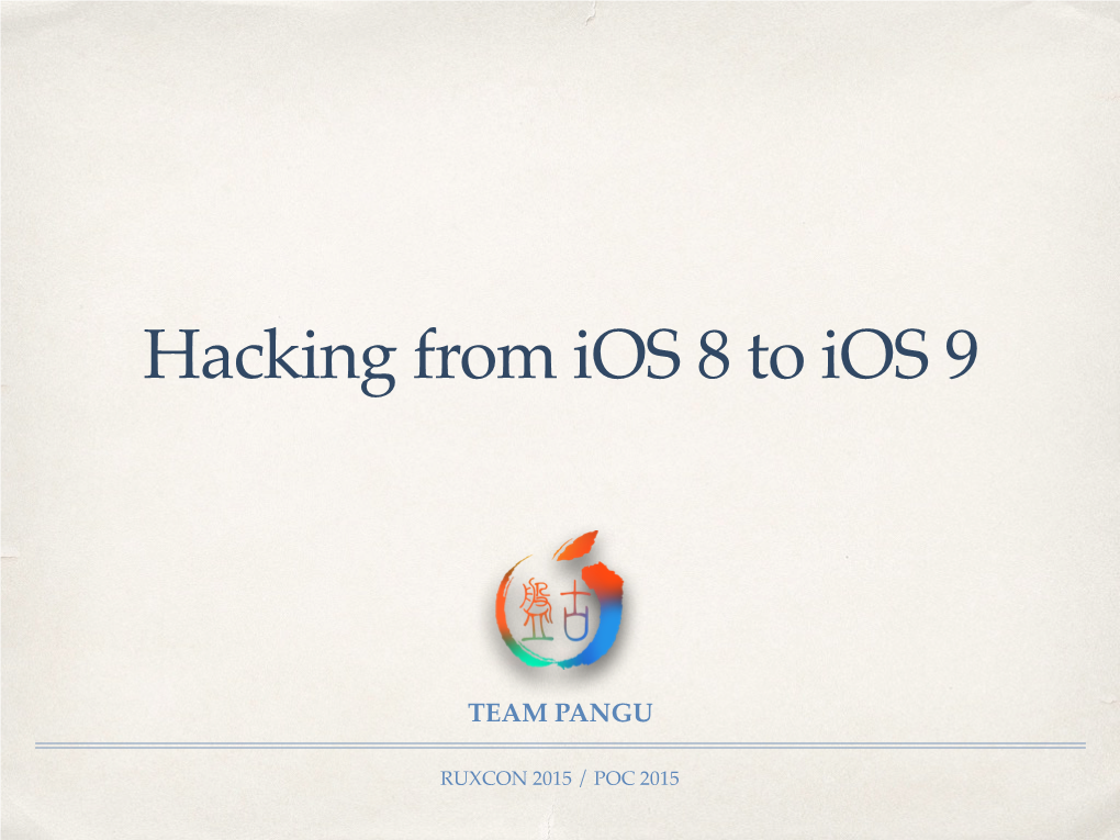 Hacking from Ios 8 to Ios 9