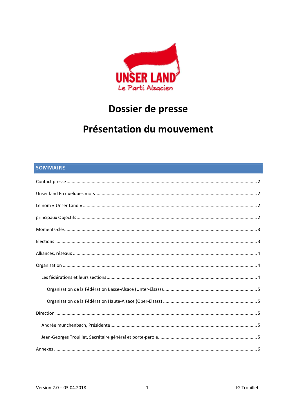 Dossier De Presse Présentation Du Mouvement