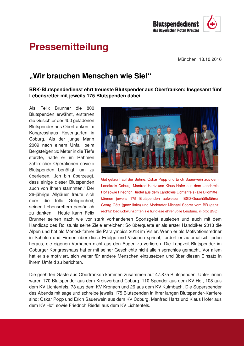 BSD Pressemitteilung Blutspen