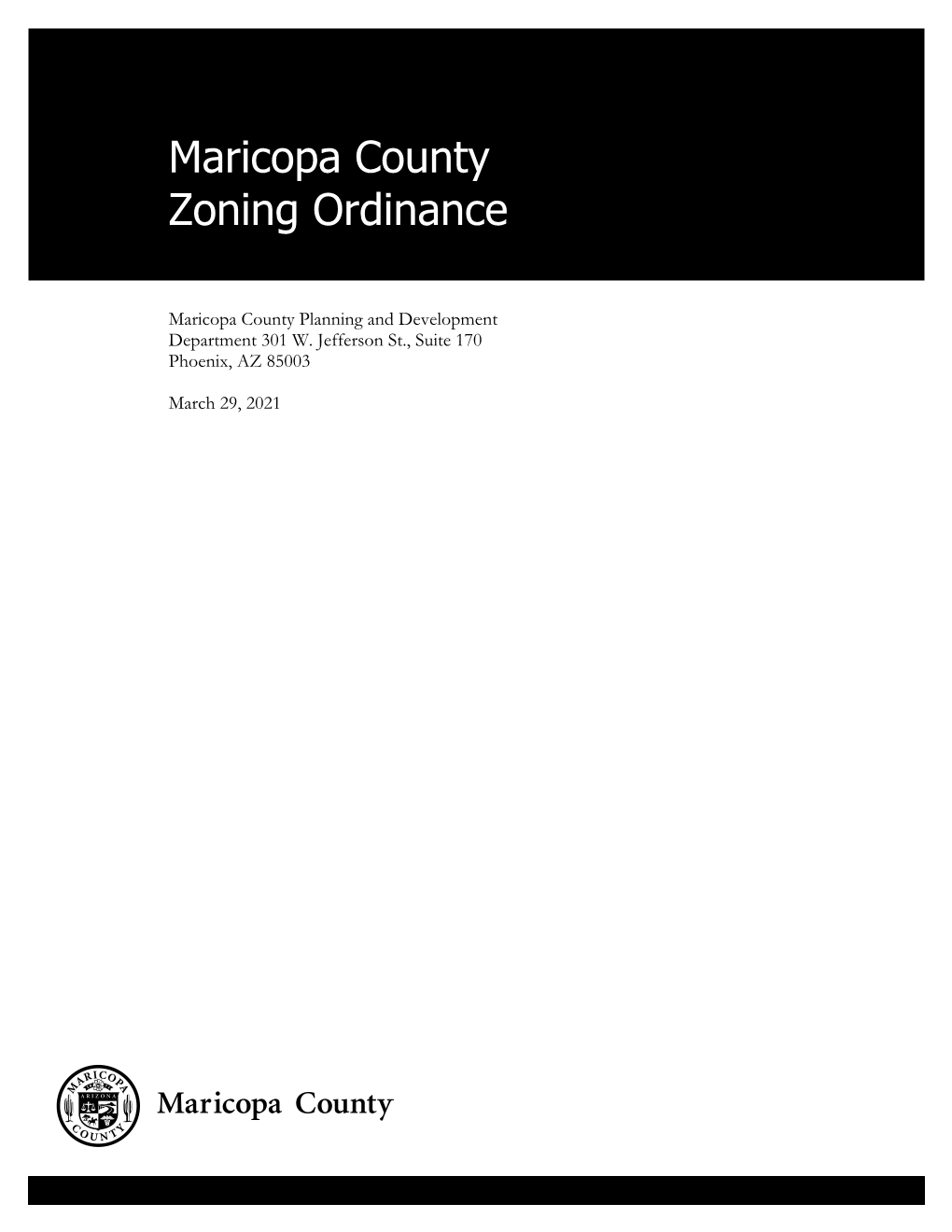Maricopa County Zoning Ordinance