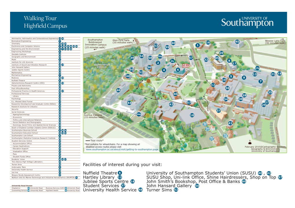 Walking Tour Highfield Campus