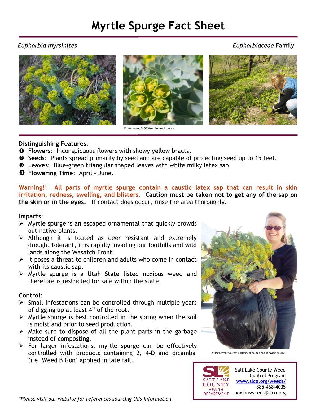 Myrtle Spurge Fact Sheet