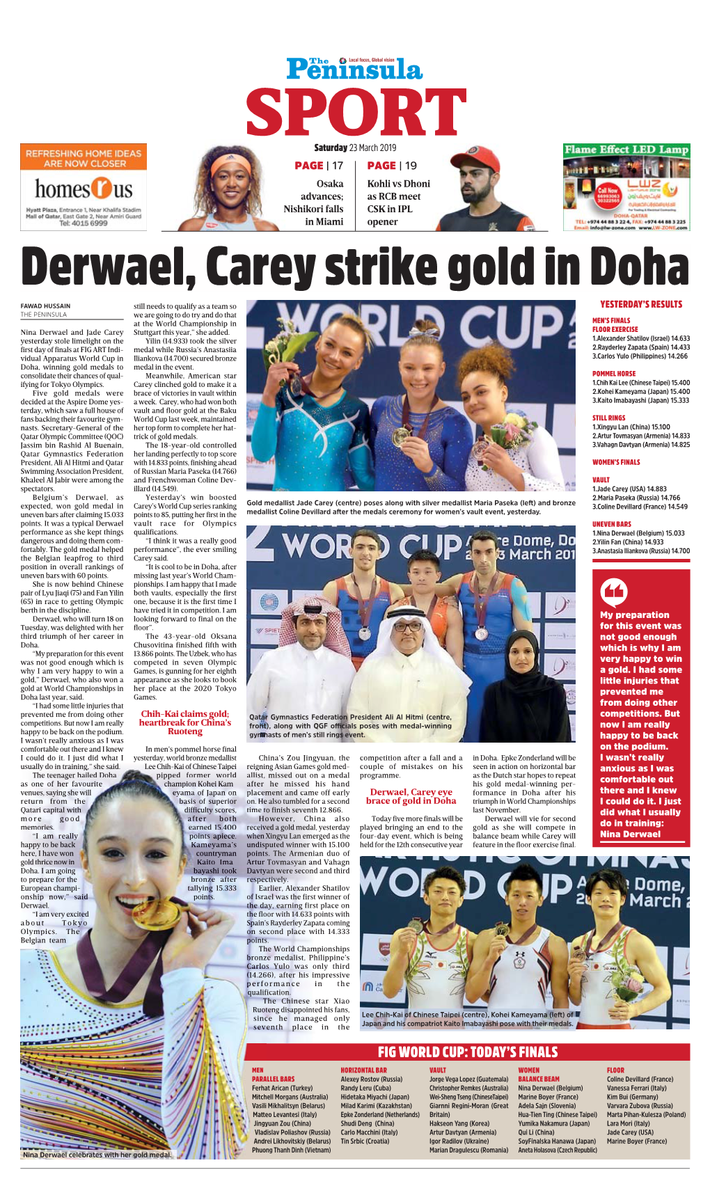 Derwael, Carey Strike Gold in Doha