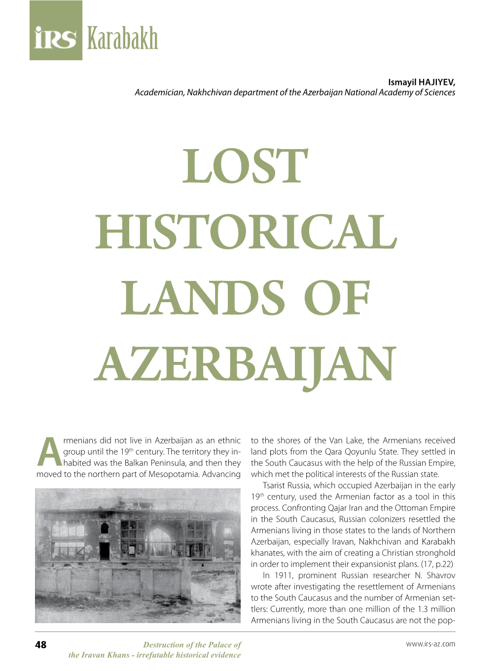 Lost Historical Lands of Azerbaijan