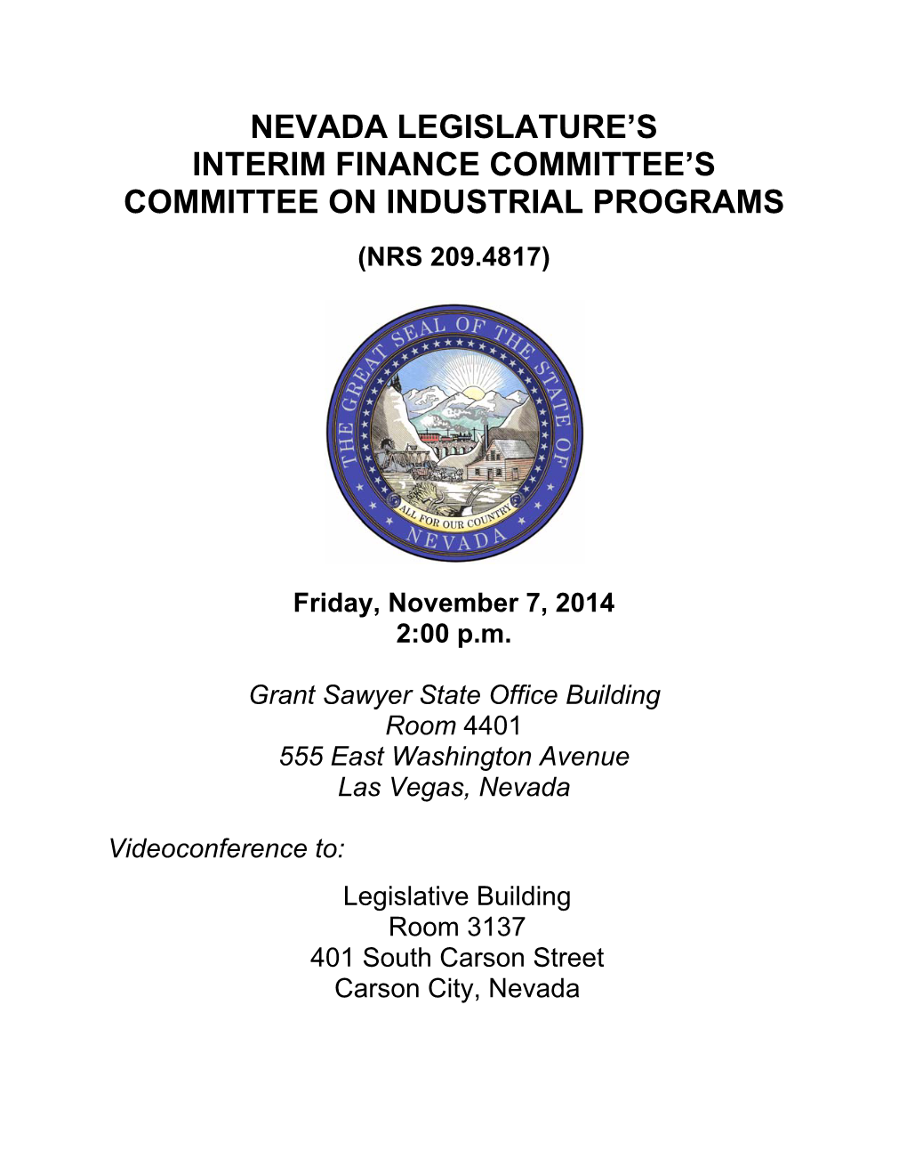 Nevada Legislature's Interim Finance Committee's