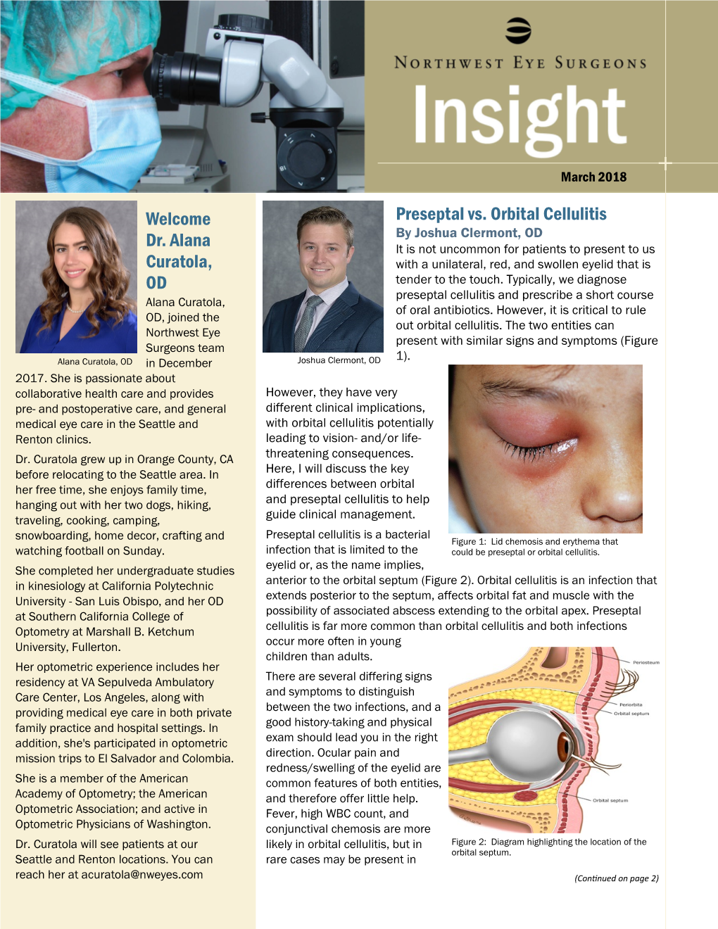 Preseptal Vs. Orbital Cellulitis Welcome Dr. Alana Curatola, OD