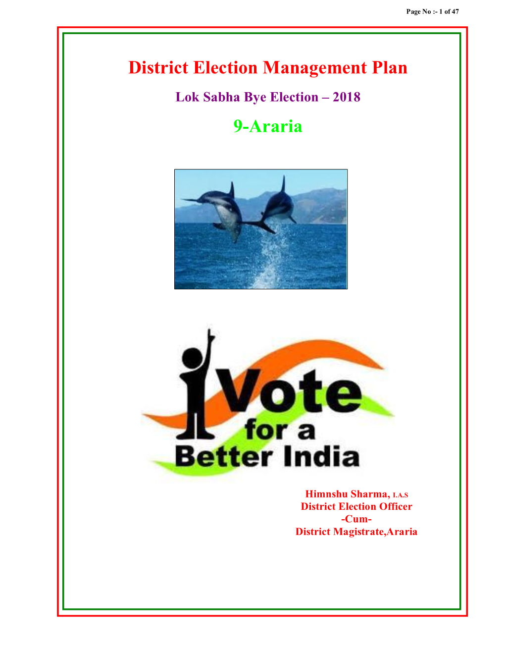 District Election Management Plan 9-Araria