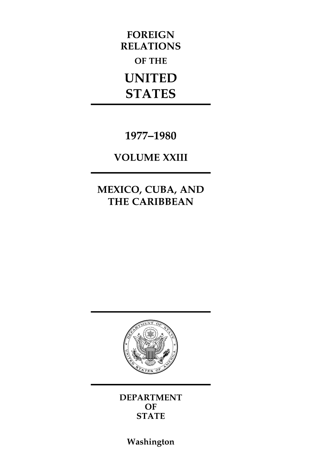 Foreign Relations of the United States: 1977-1980