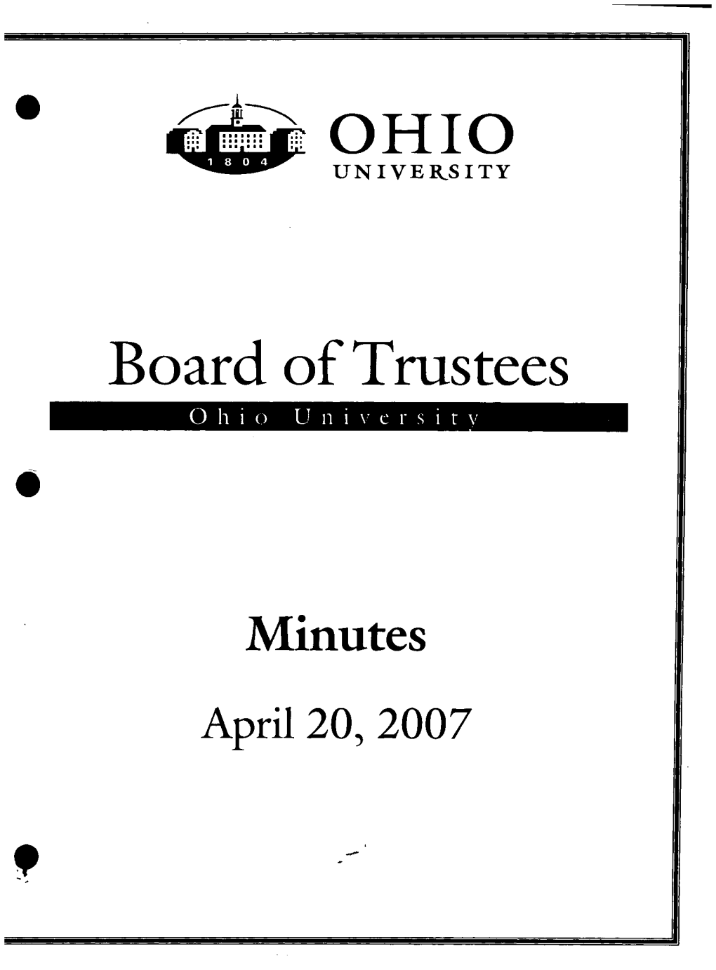 Board of Trustees Oh Io Universit Y