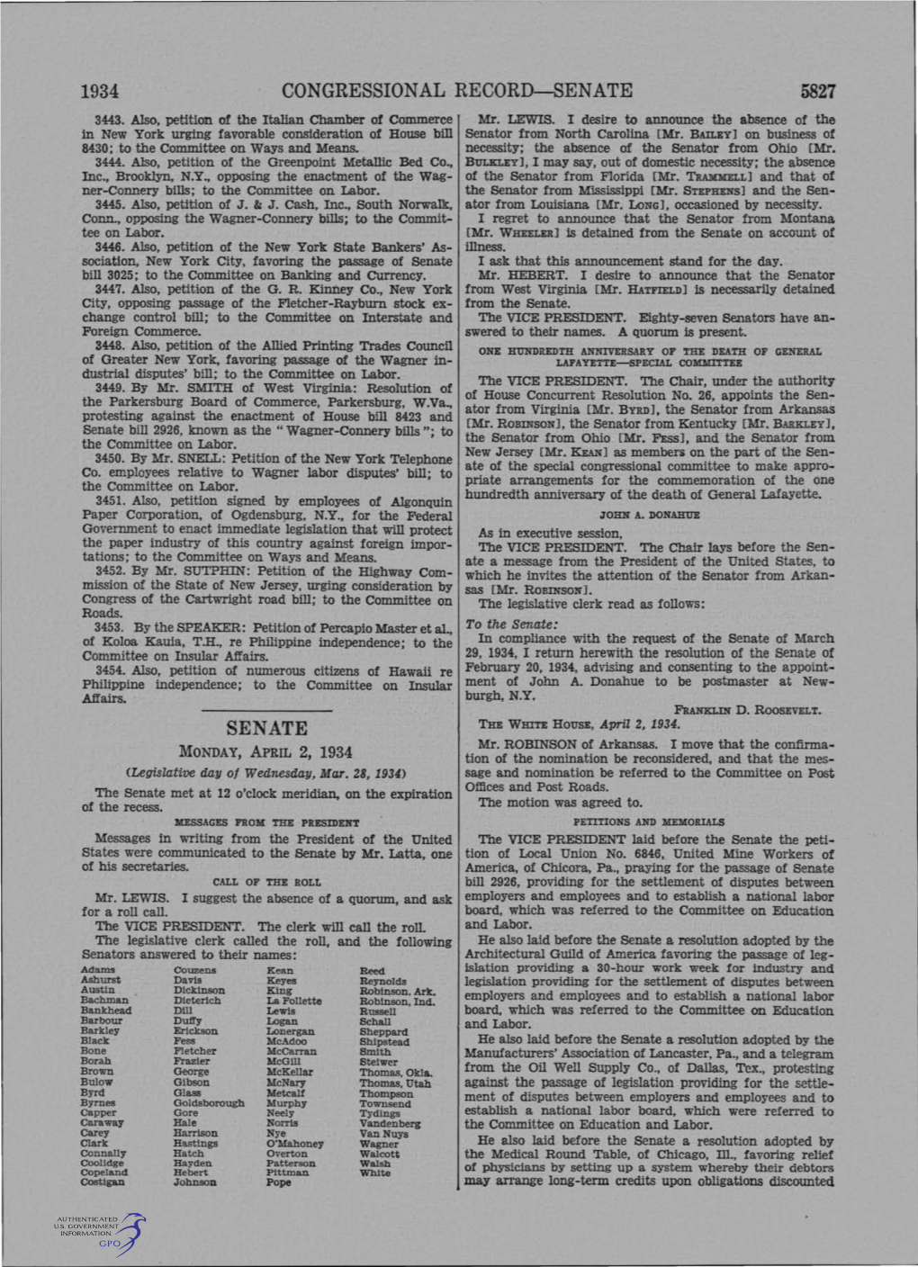 Congressional Record-Senate Senate