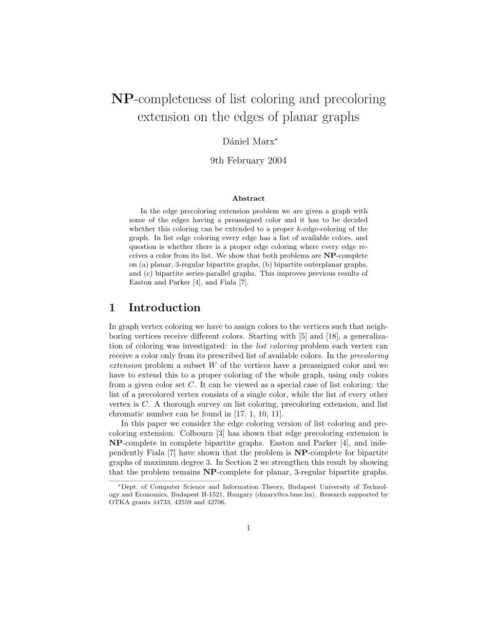 NP-Completeness of List Coloring and Precoloring Extension on the Edges of Planar Graphs