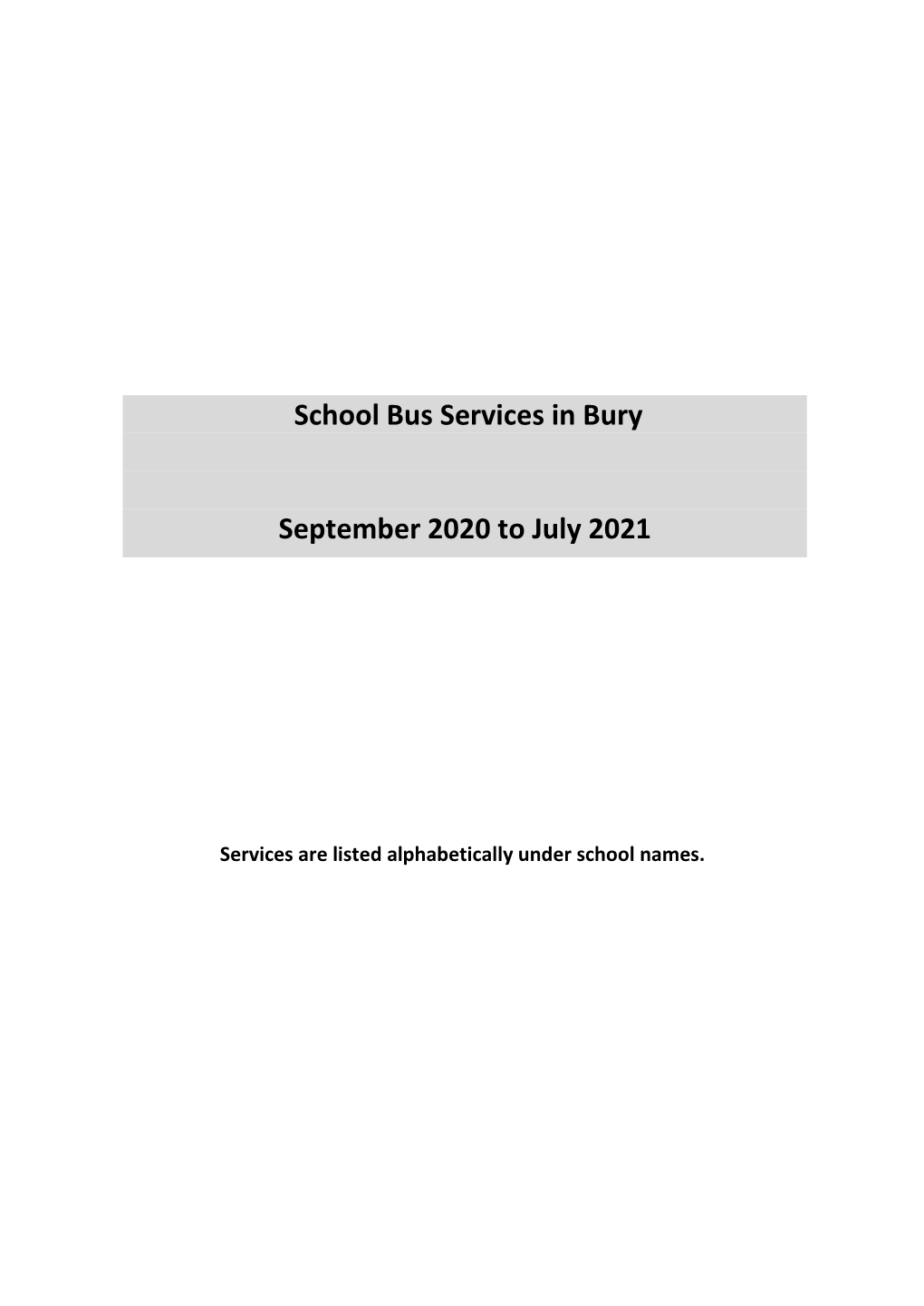 Bury Schools