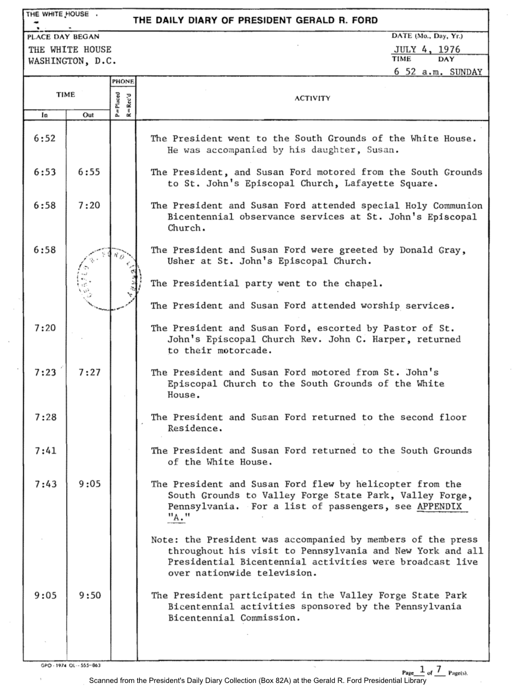 July 4, 1976 Hashington, D.C