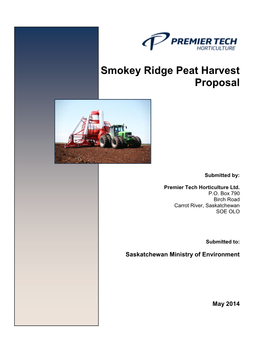 Smokey Ridge Peat Harvest Proposal