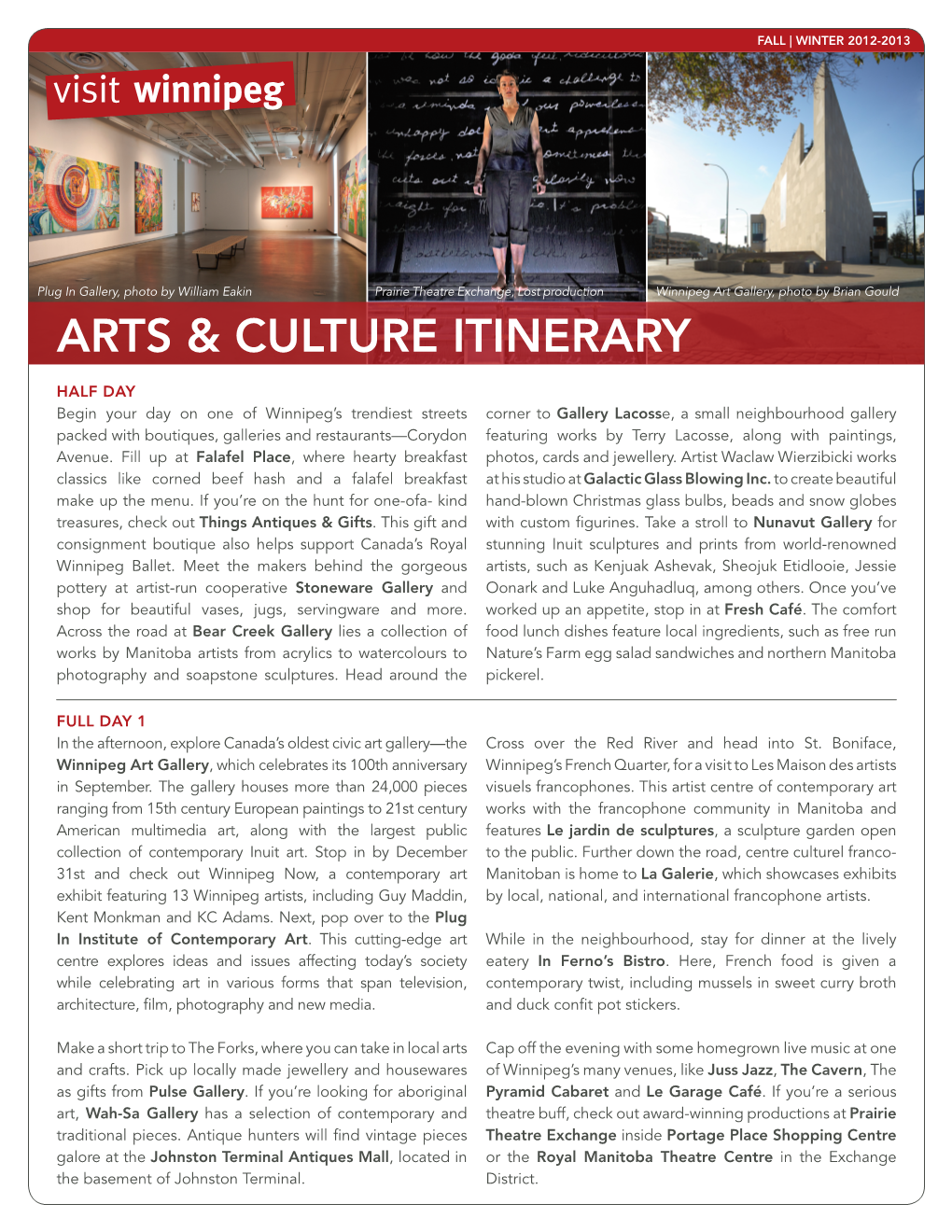Arts & Culture Itinerary