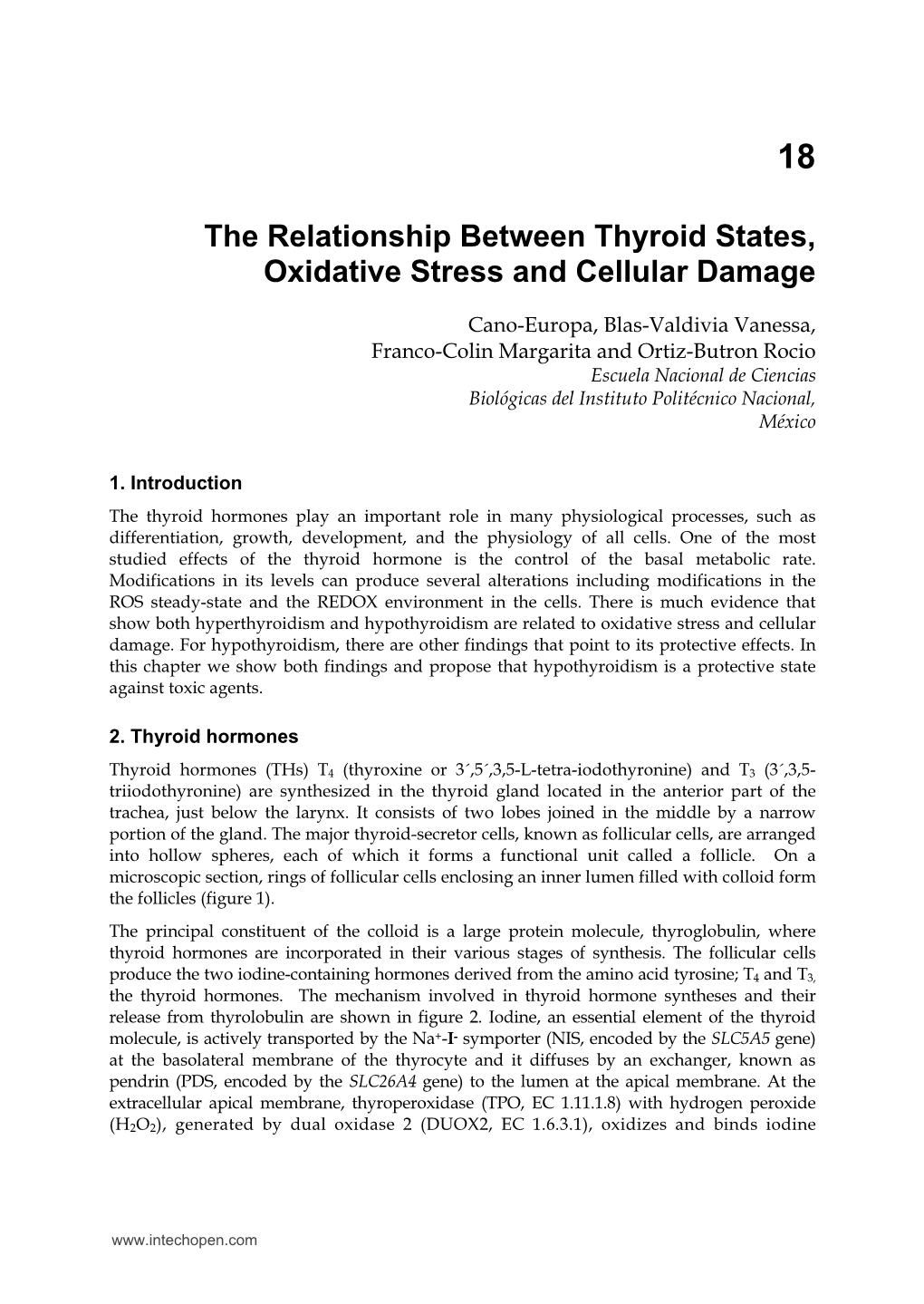 The Relationship Between Thyroid States, Oxidative Stress and Cellular Damage