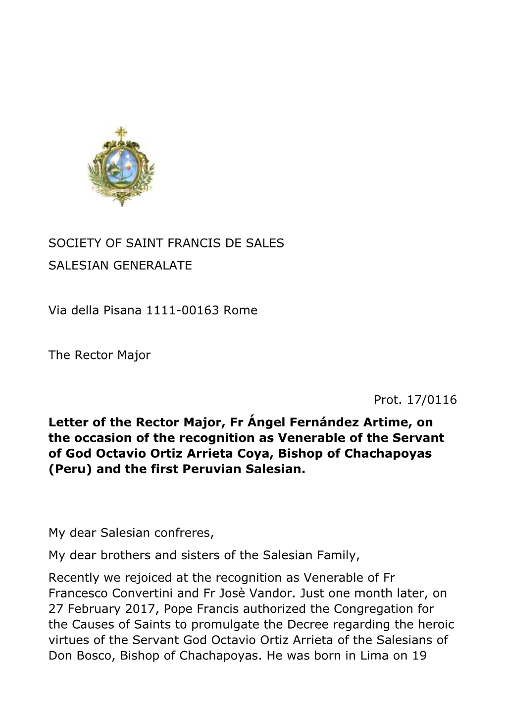 Society of Saint Francis De Sales Salesian Generalate