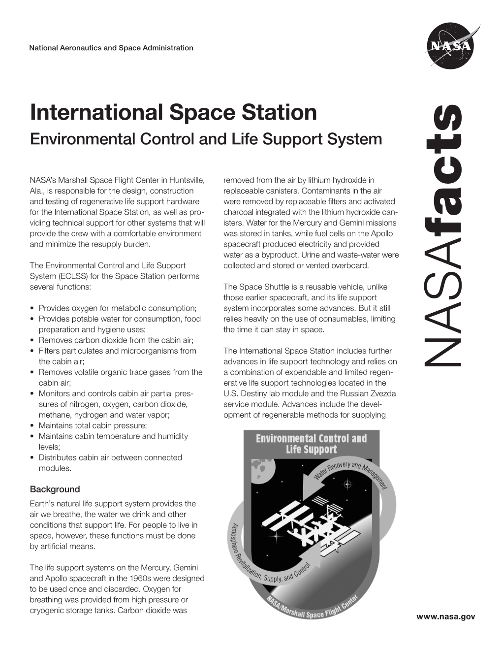 International Space Station Environmental Control and Life Support System