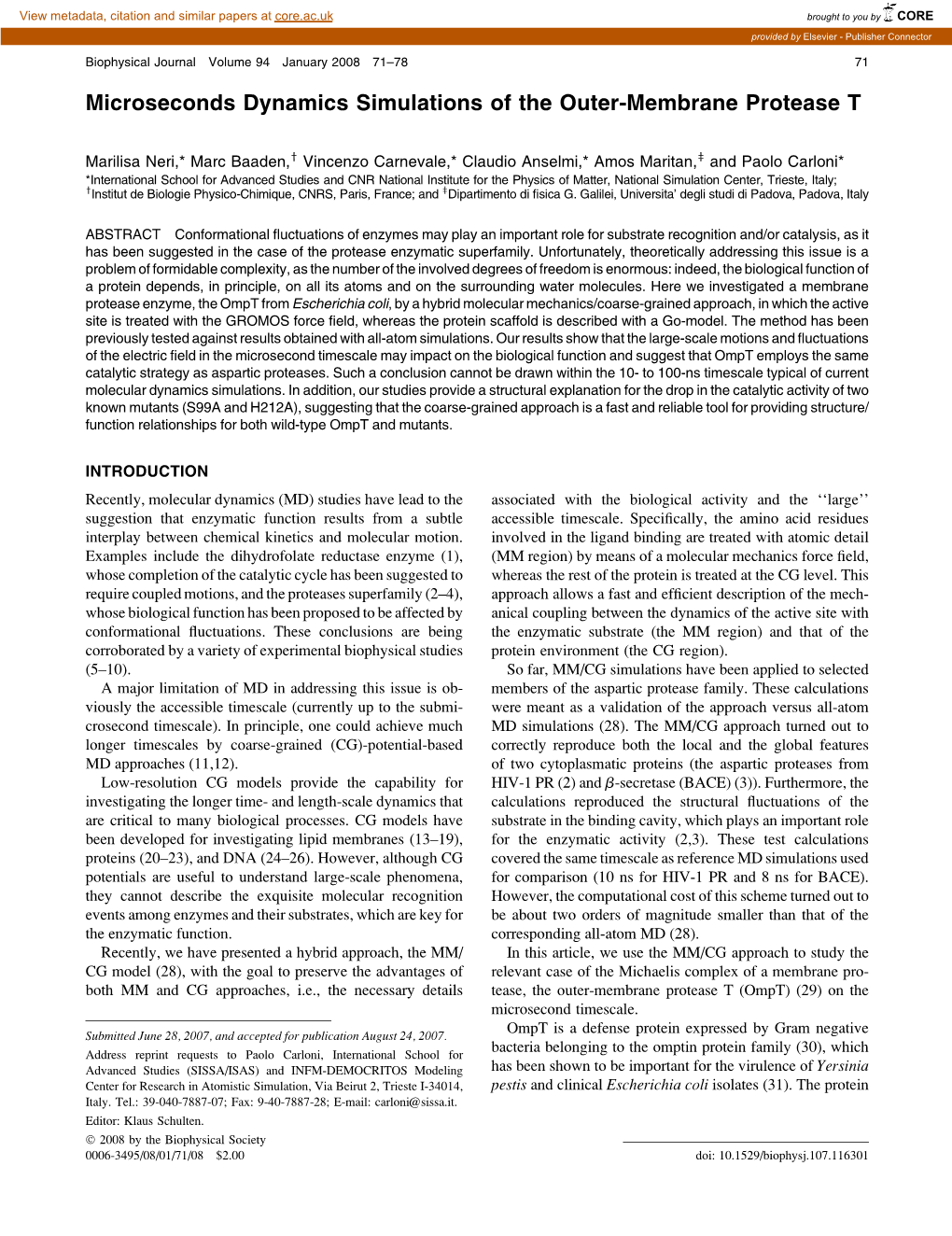 Microseconds Dynamics Simulations of the Outer-Membrane Protease T