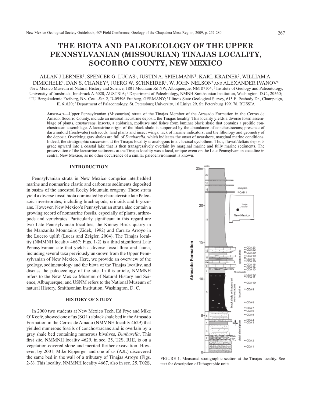 Biota and Paleoecology of the Tinajas Locality 269