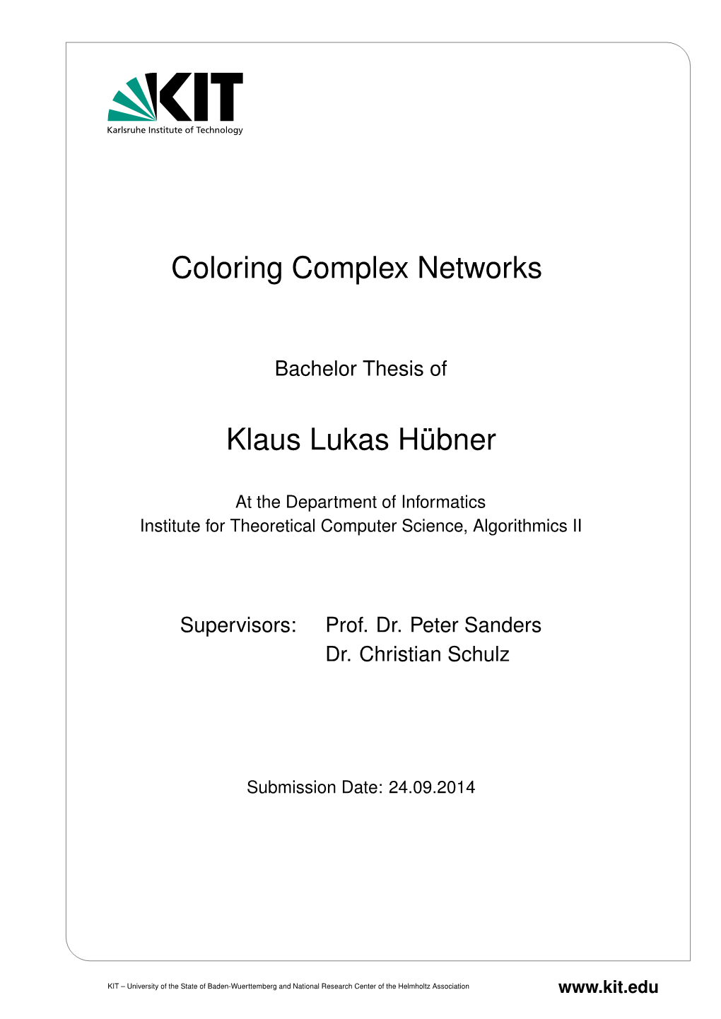 Coloring Complex Networks