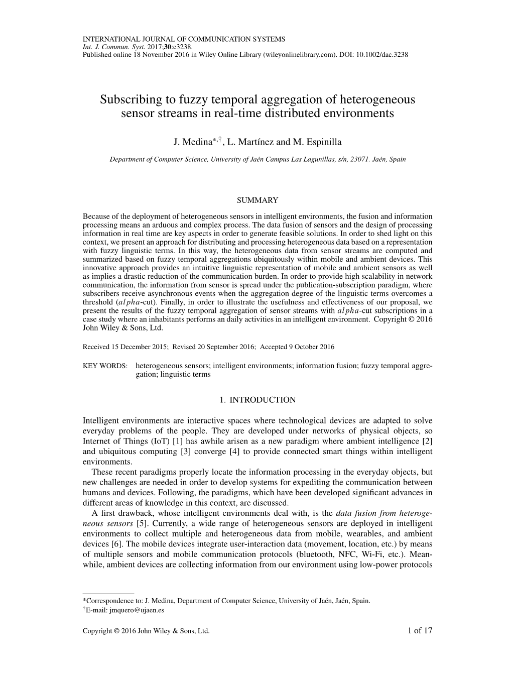 Subscribing to Fuzzy Temporal Aggregation of Heterogeneous Sensor Streams in Real-Time Distributed Environments