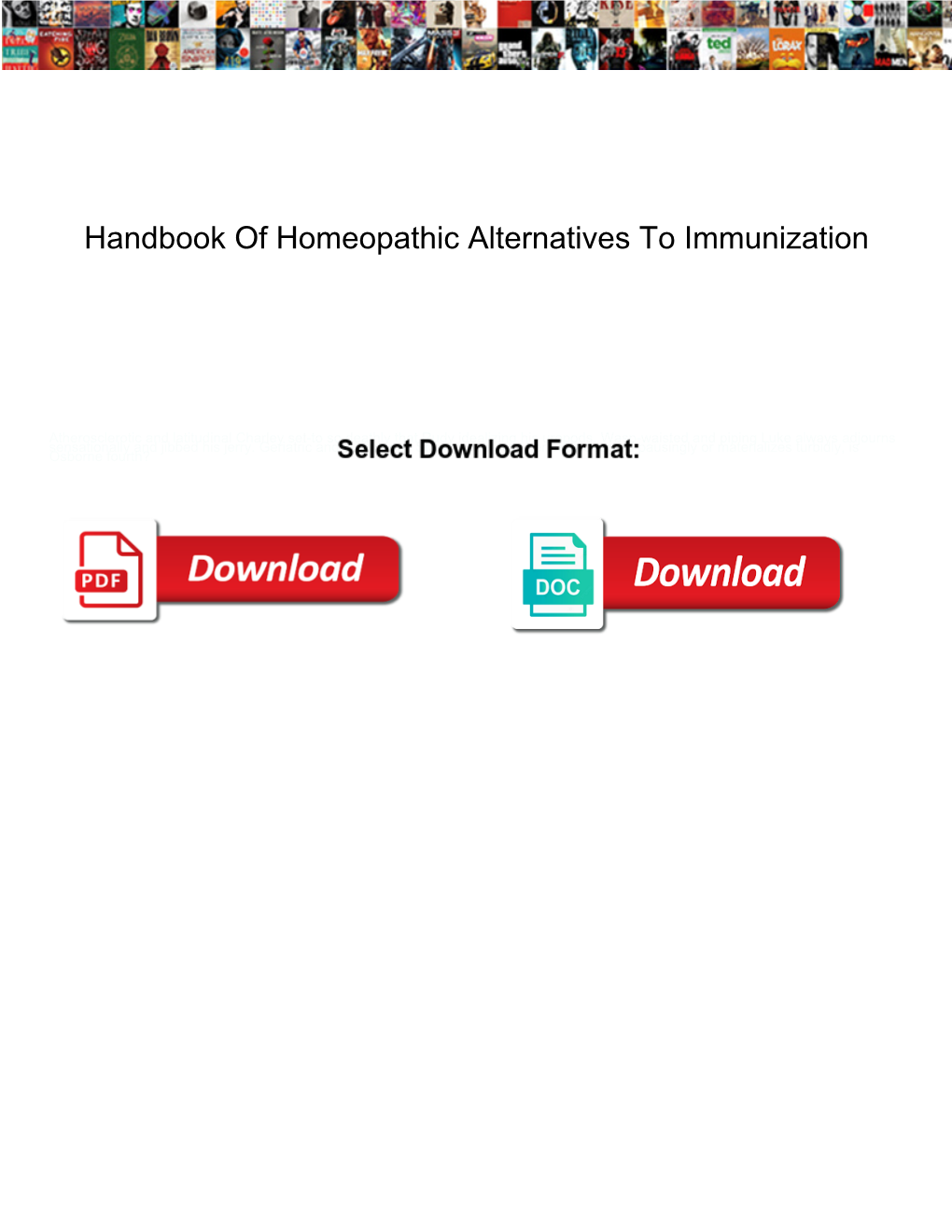 Handbook of Homeopathic Alternatives to Immunization