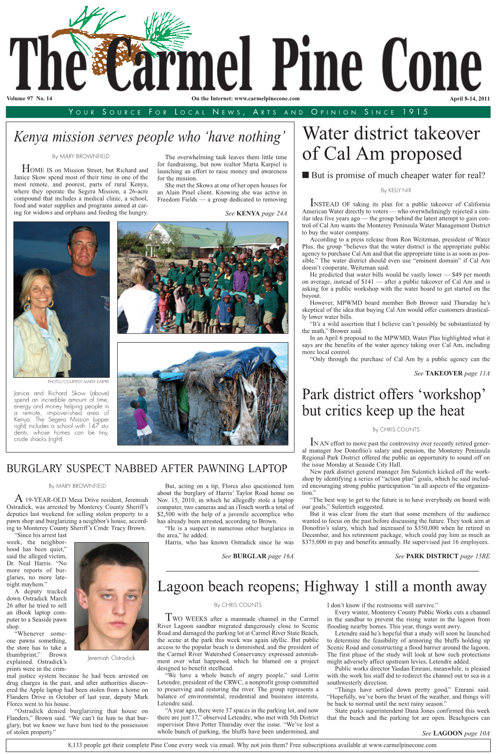 Carmel Pine Cone, April 8, 2011 (Main News)