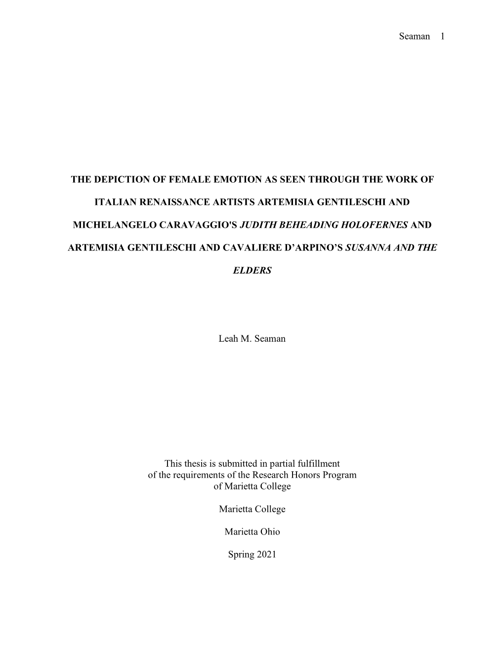 Seaman 1 the DEPICTION of FEMALE EMOTION AS SEEN