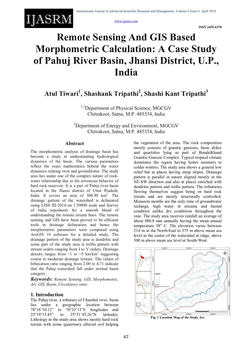 A Case Study of Pahuj River Basin, Jhansi District, UP, India