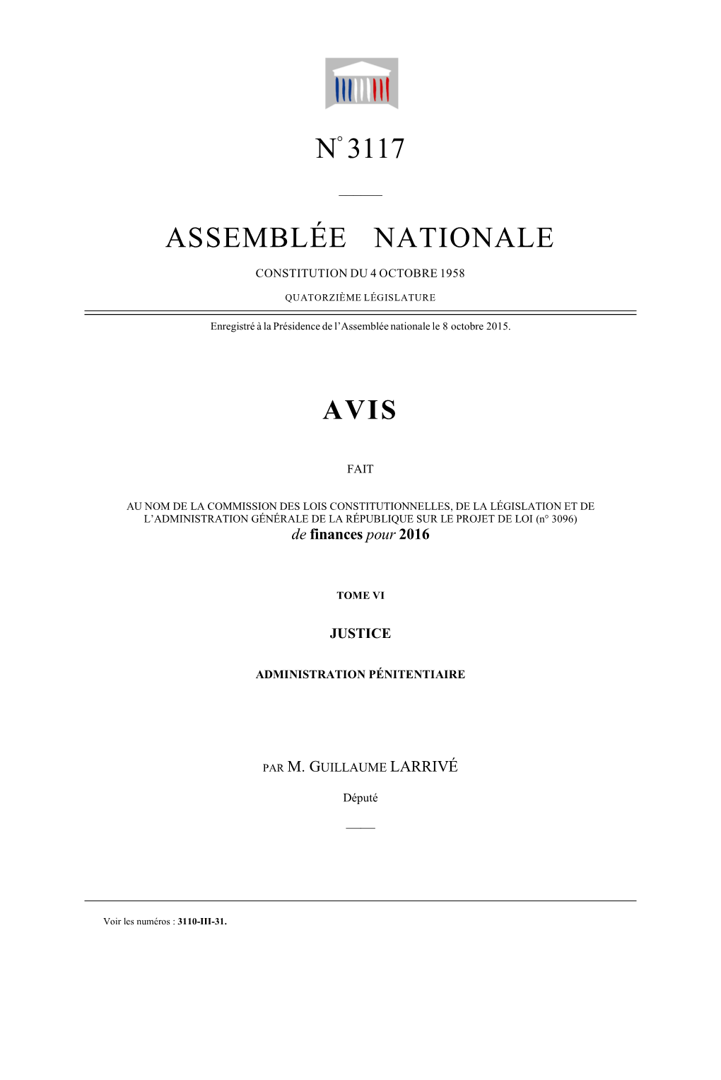 N° 3117 Assemblée Nationale