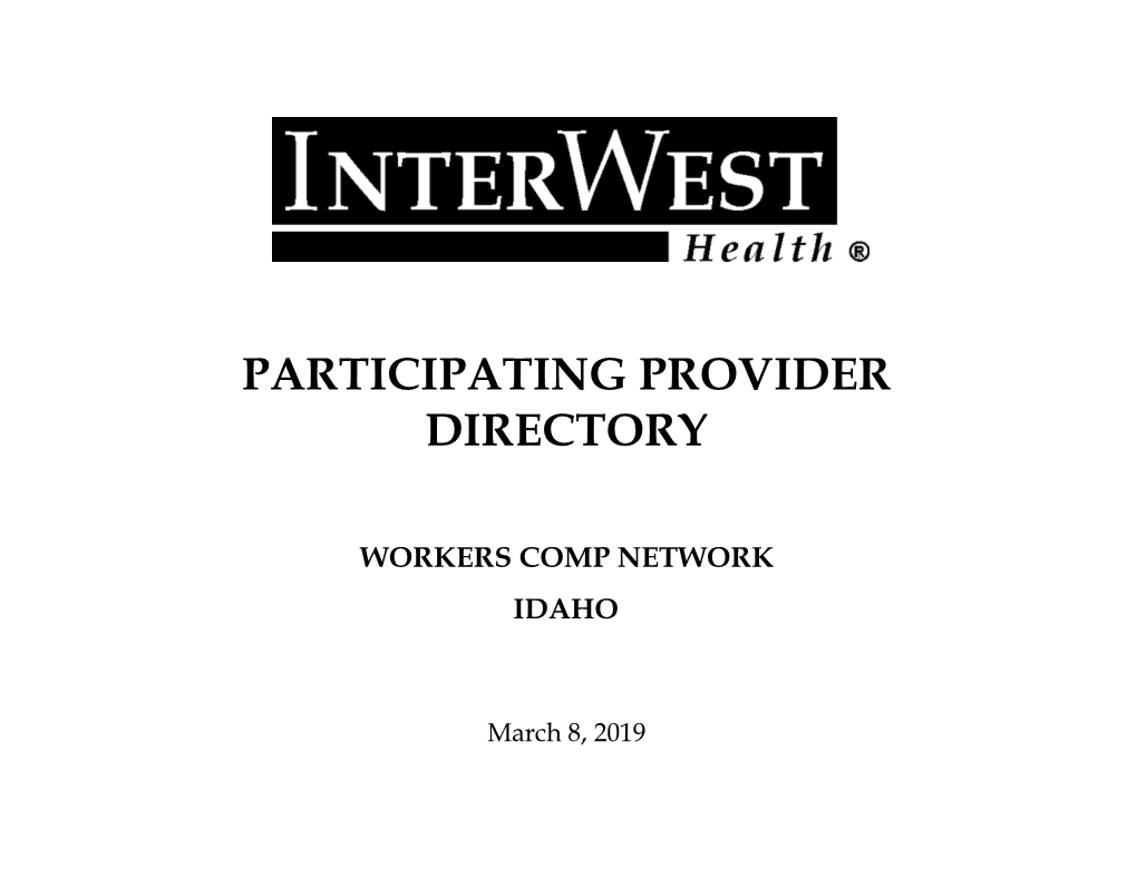 Participating Provider Directory